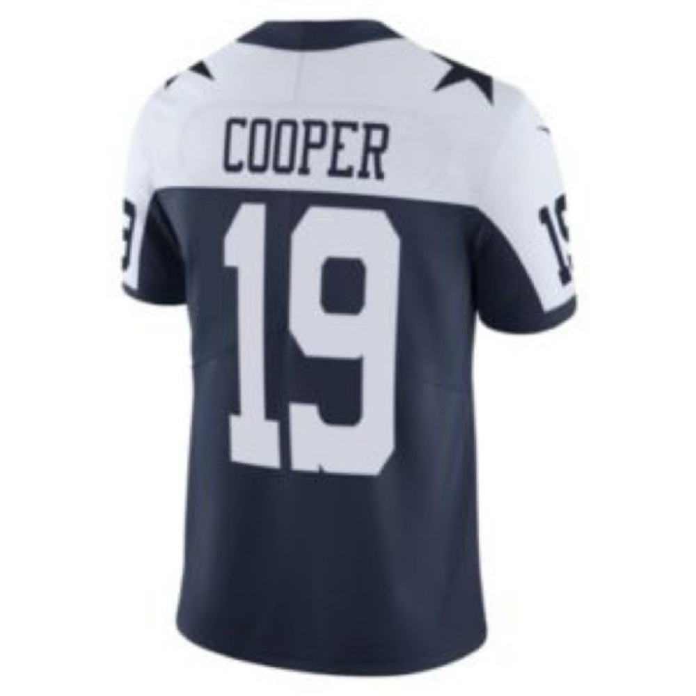 Nike Dallas Cowboys White and Navy Cooper Football Jersey
